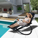 Zero Gravity Portable Foldable Rocking Chair Recliner Black