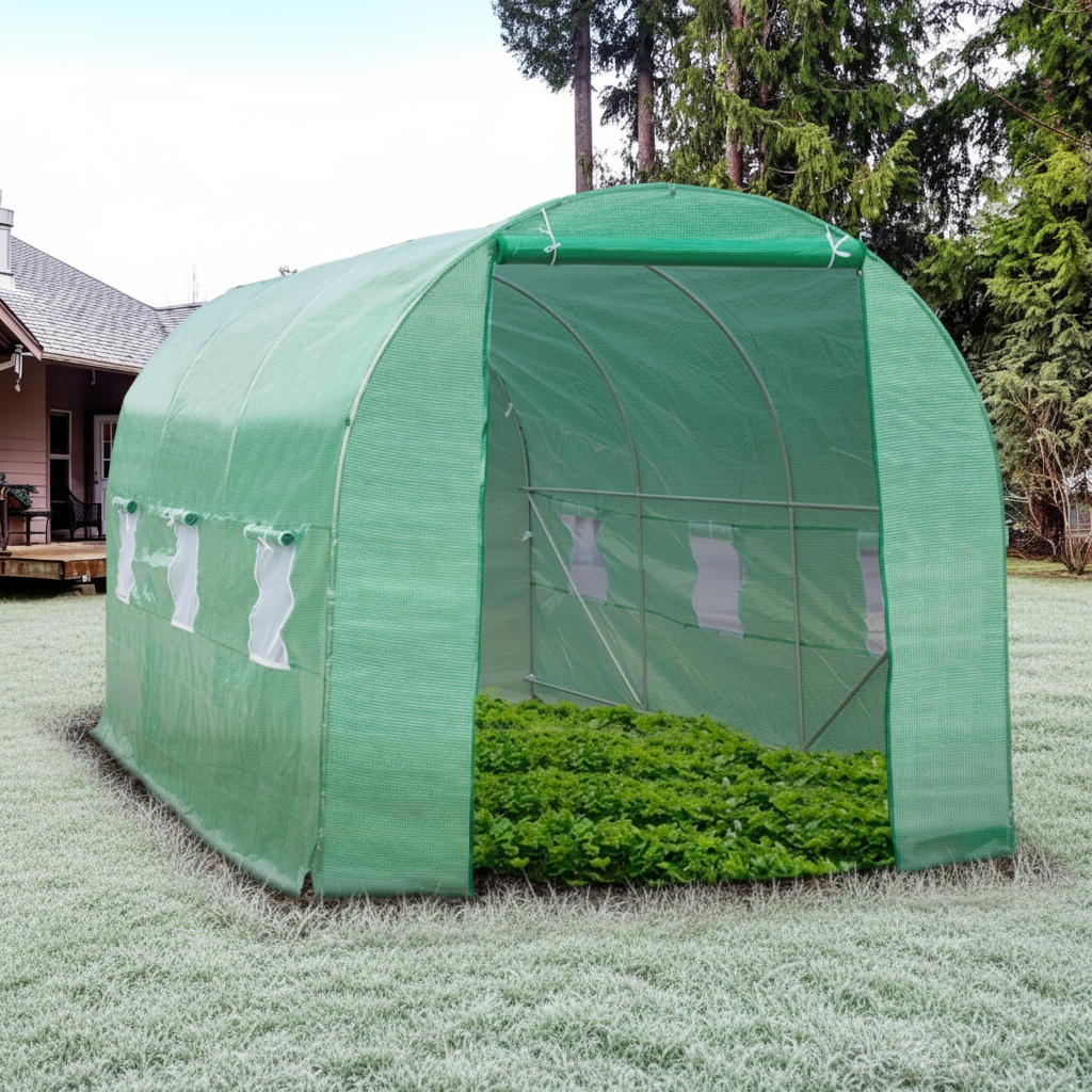Outsunny 15x6.6x6.6ft Walk-in Dome Greenhouse Plant Seed Warm House