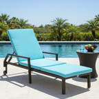 Outsunny Outdoor PE Rattan Wicker Sun Chaise Lounger Recliner Garden