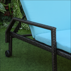 Outsunny Outdoor PE Rattan Wicker Sun Chaise Lounger Recliner Garden