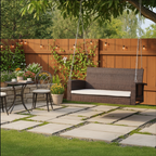 Outsunny 2-person Outdoor Wicker Porch Swing Chair Garden Hanging