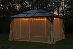 Outsunny 14x12ft Hardtop Outdoor Patio Gazebo Aluminum Pole w/Mosquito