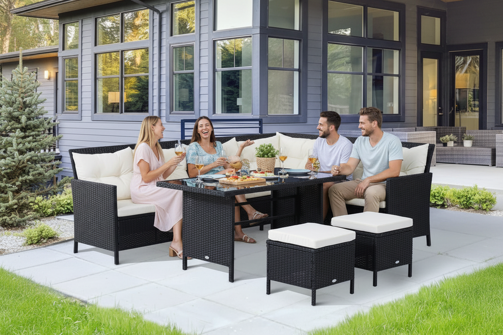 Outsunny 6pcs Garden Rattan Sofa Sets Wicker Furniture  Set Outdoor