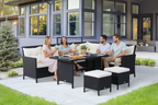 Outsunny 6pcs Garden Rattan Sofa Sets Wicker Furniture  Set Outdoor