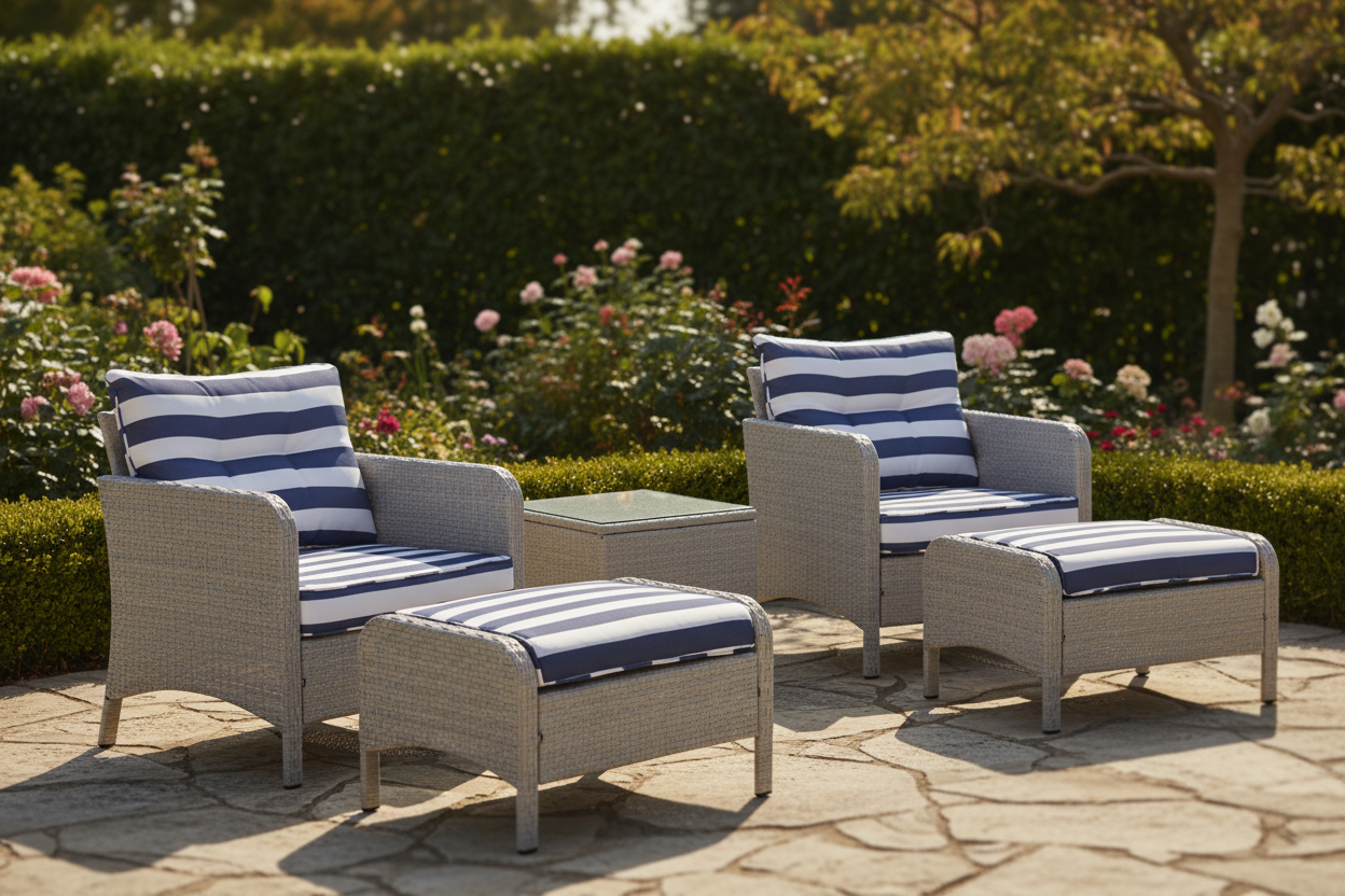 Outsunny 5pc Outdoor Patio Furniture Set Rattan Wicker Conversation