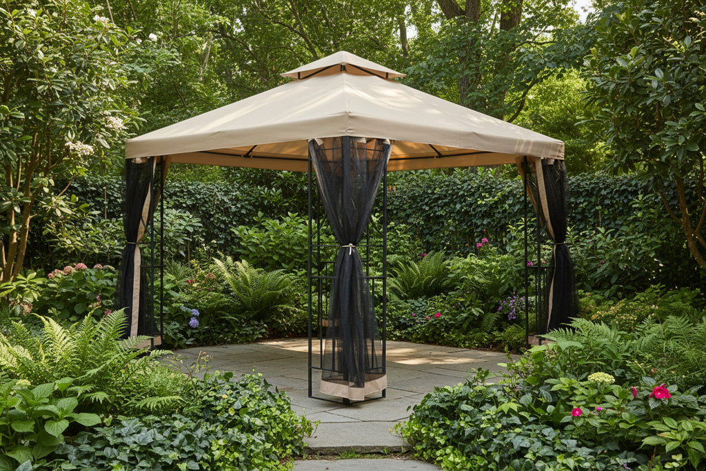 Outsunny Outdoor Patio Gazebo Pavilion Canopy Tent Steel w/ Mosquito