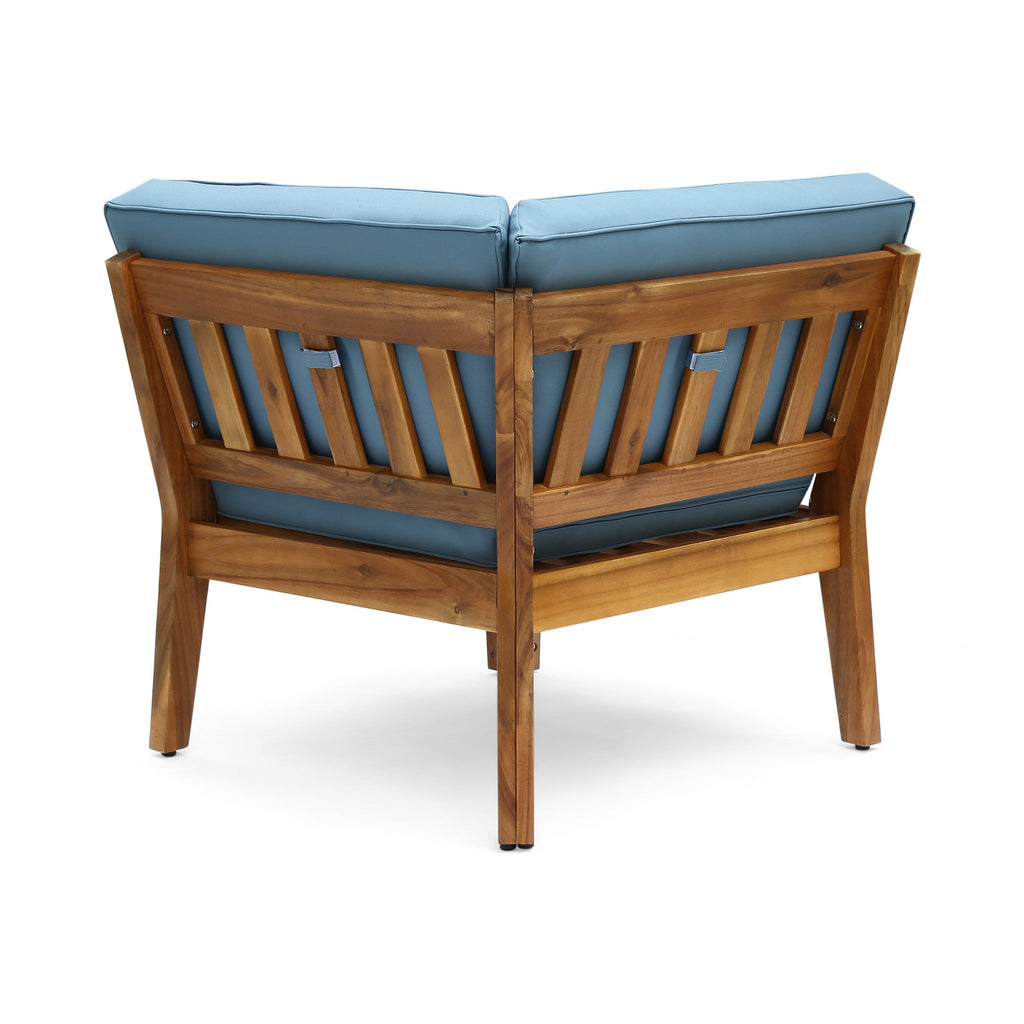 Grenada Outdoor Acacia Wood U-Shape Armless Sectional Sofa