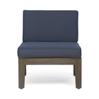Grenada Outdoor Acacia Wood U-Shape Armless Sectional Sofa
