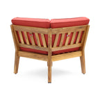 Grenada Outdoor Acacia Wood U-Shape Armless Sectional Sofa