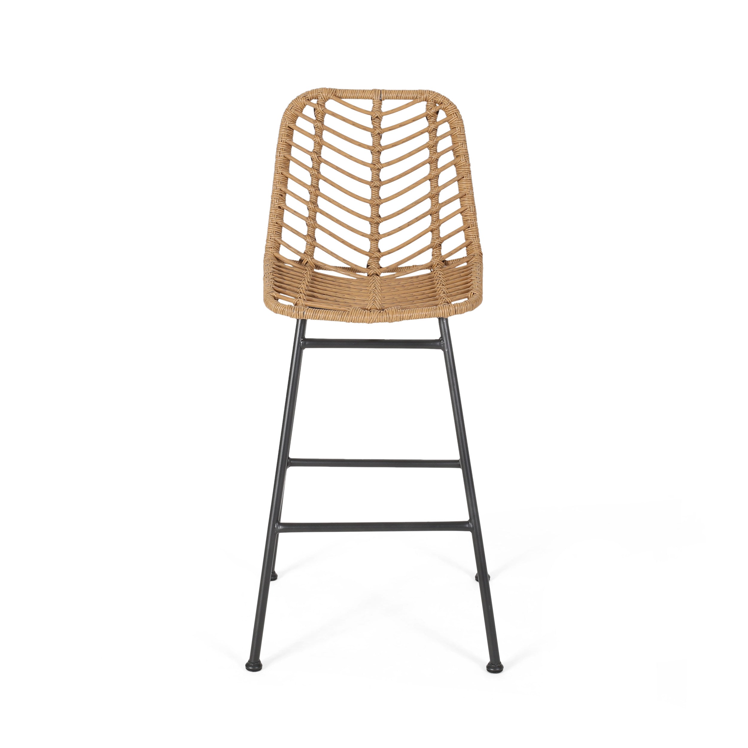 Sawtelle Outdoor Wicker Barstools, Set of 2