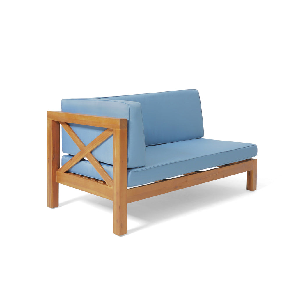 Brava Outdoor X-Back Corner Bench with Coffee Table