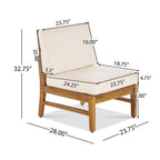Perla Outdoor L-Shape Sectional Sofa with Coffee Table