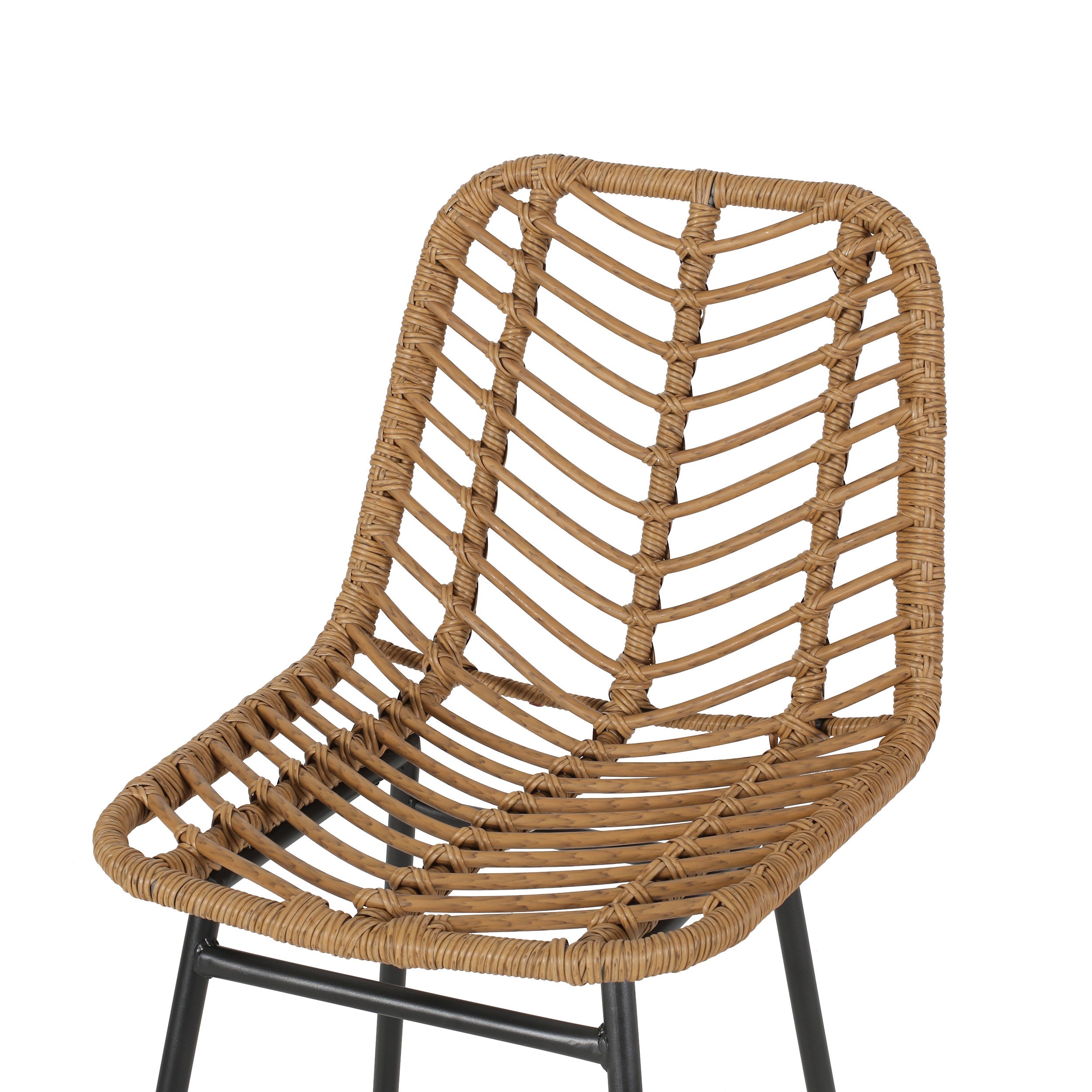 Sawtelle Outdoor Wicker Barstools, Set of 2