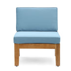 Grenada Outdoor Acacia Wood U-Shape Armless Sectional Sofa