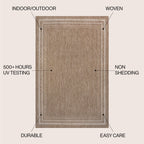 Lido Traditional Casual Pinstripe Border Indoor/Outdoor Area Rug