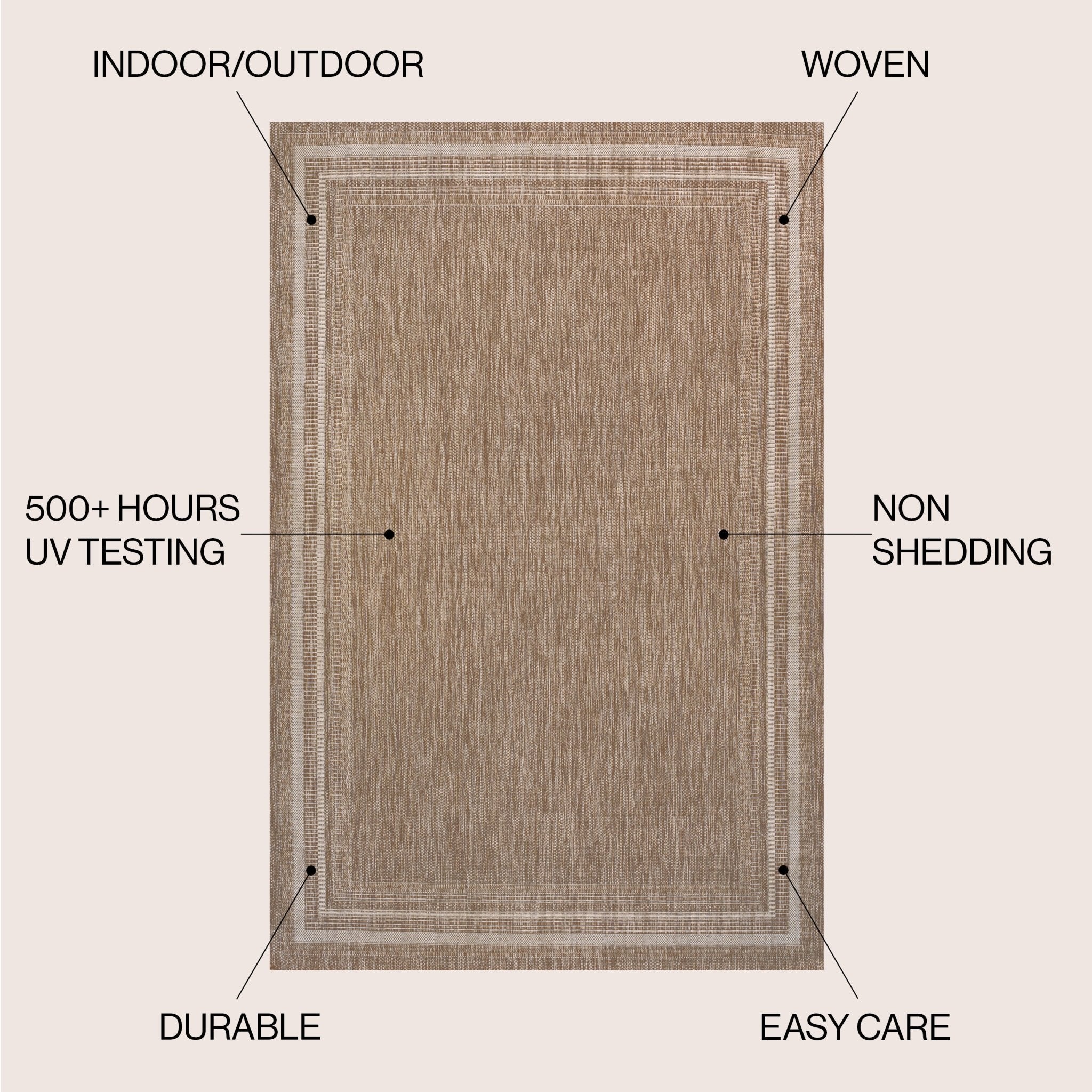 Lido Traditional Casual Pinstripe Border Indoor/Outdoor Area Rug