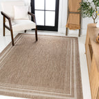Lido Traditional Casual Pinstripe Border Indoor/Outdoor Area Rug
