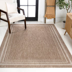 Lido Traditional Casual Pinstripe Border Indoor/Outdoor Area Rug
