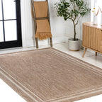 Lido Traditional Casual Pinstripe Border Indoor/Outdoor Area Rug