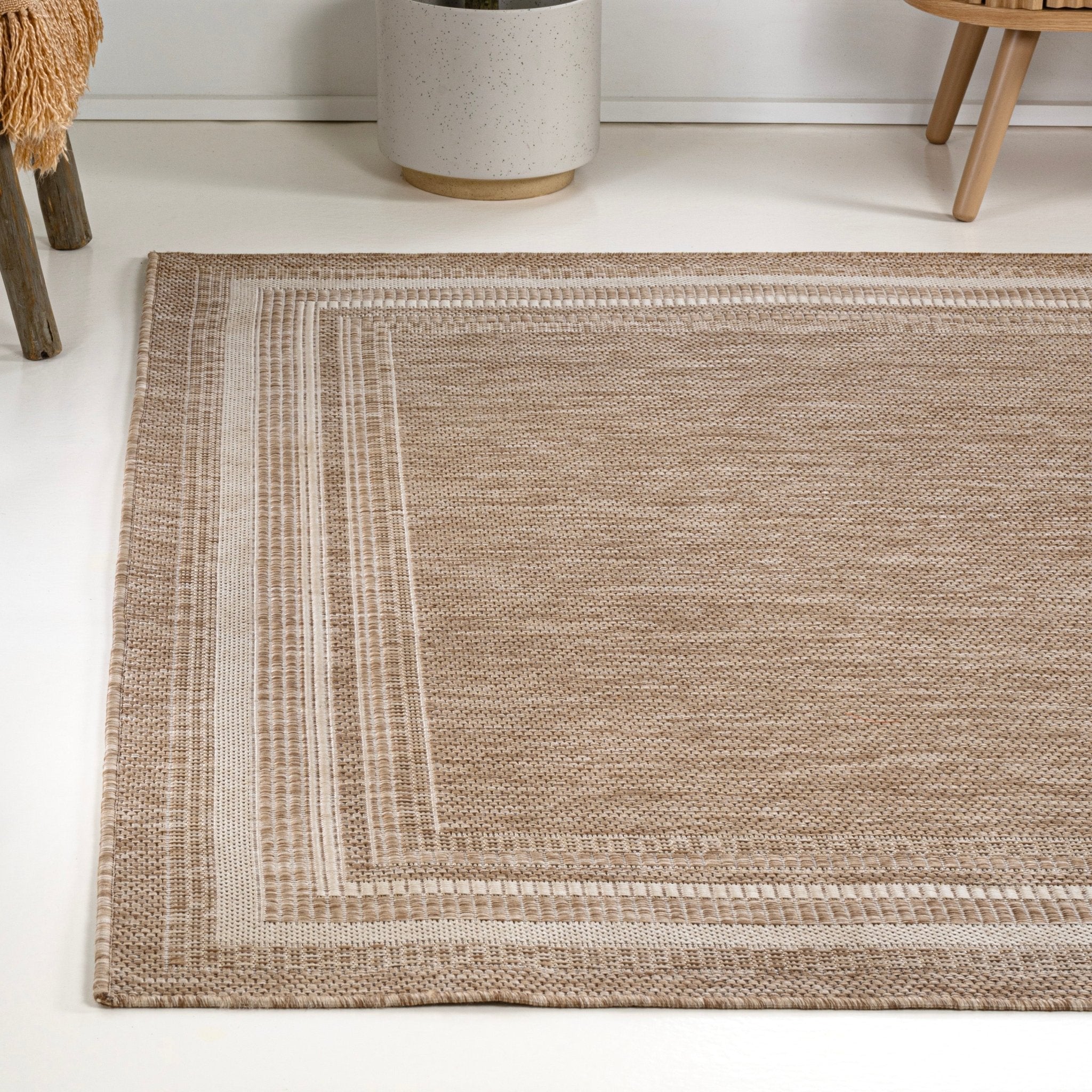 Lido Traditional Casual Pinstripe Border Indoor/Outdoor Area Rug