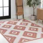 Lior Geometric Moroccan Diamond Indoor/Outdoor Runner Rug