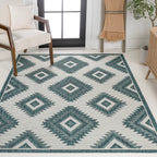 Lior Geometric Moroccan Diamond Indoor/Outdoor Runner Rug