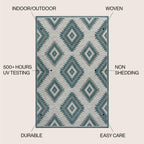 Lior Geometric Moroccan Diamond Indoor/Outdoor Runner Rug