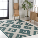 Lior Geometric Moroccan Diamond Indoor/Outdoor Runner Rug