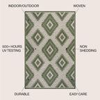 Lior Geometric Moroccan Diamond Indoor/Outdoor Runner Rug