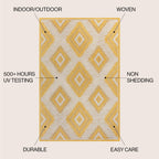 Lior Geometric Moroccan Diamond Indoor/Outdoor Runner Rug