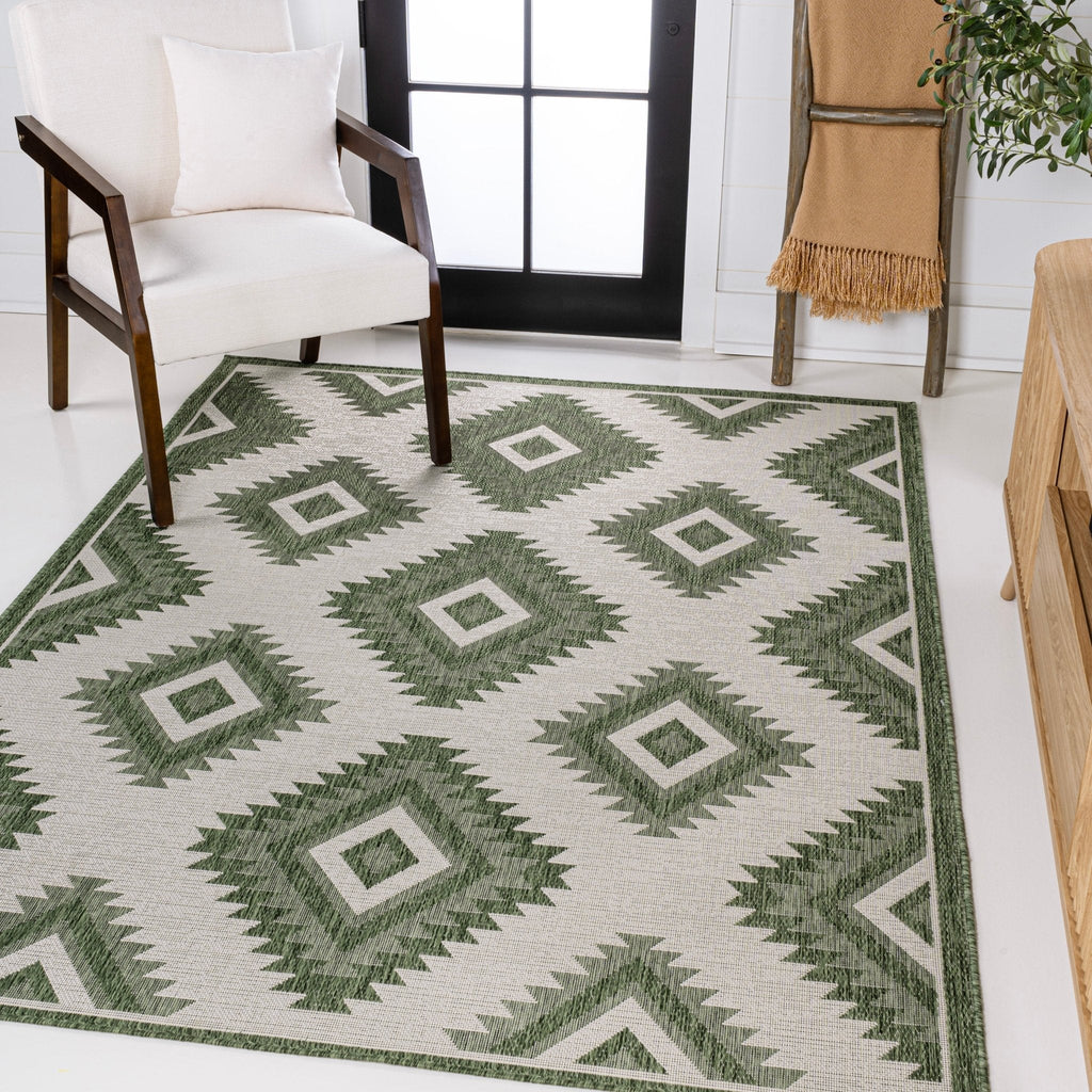 Lior Geometric Moroccan Diamond Indoor/Outdoor Runner Rug