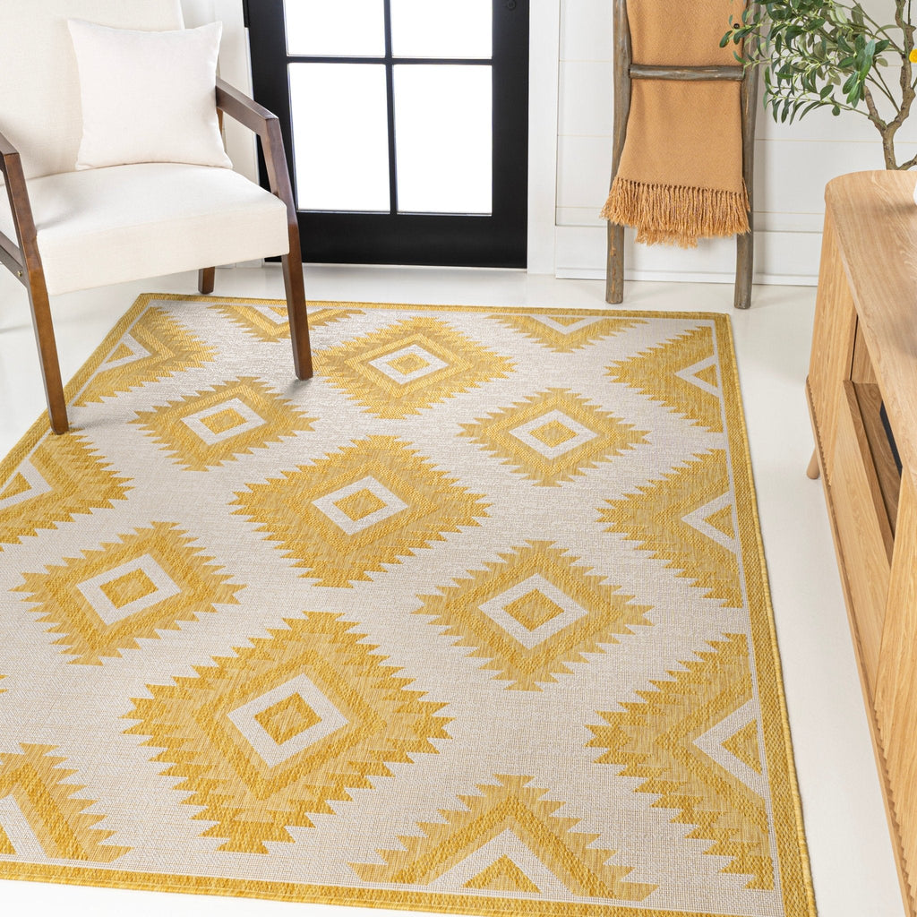 Lior Geometric Moroccan Diamond Indoor/Outdoor Runner Rug