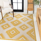 Lior Geometric Moroccan Diamond Indoor/Outdoor Runner Rug
