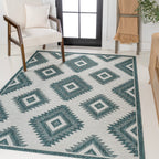 Lior Geometric Moroccan Diamond Indoor/Outdoor Runner Rug
