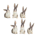 Long Ear Rabbit Figurine, Set of 6
