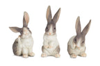 Long Ear Rabbit Figurine, Set of 6
