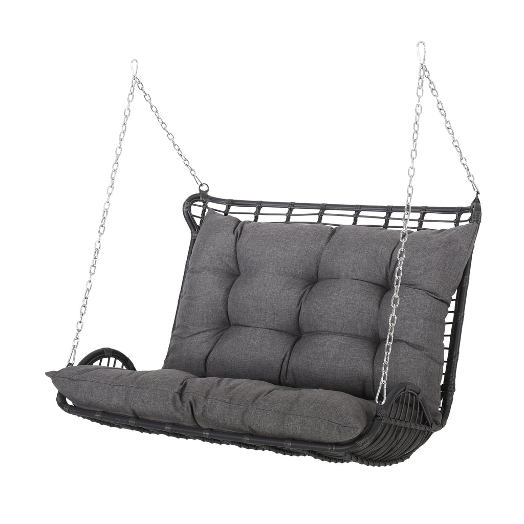 Arruda Outdoor Wicker Porch Swing with Cushions