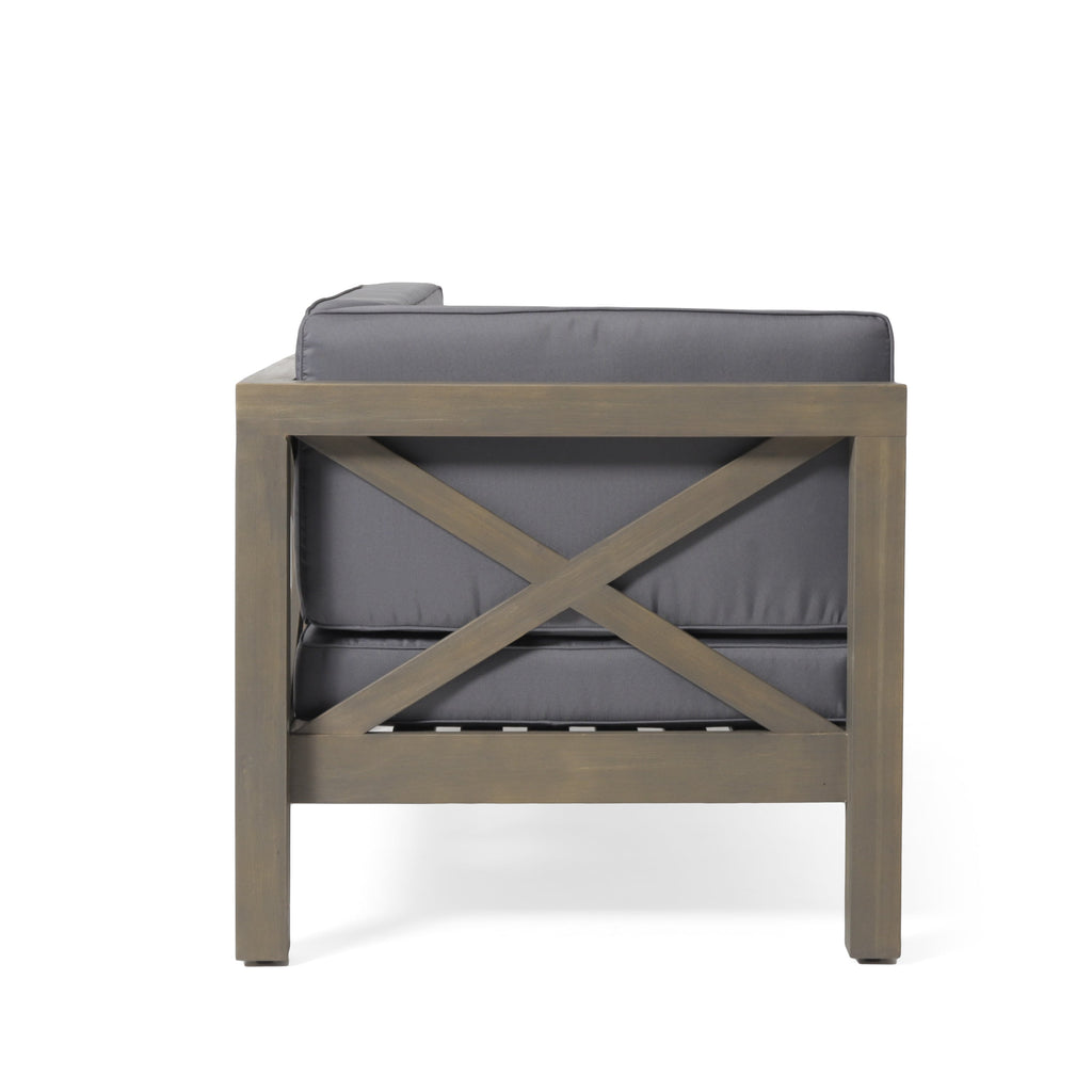 Brava Outdoor X-Back Corner Bench with Coffee Table