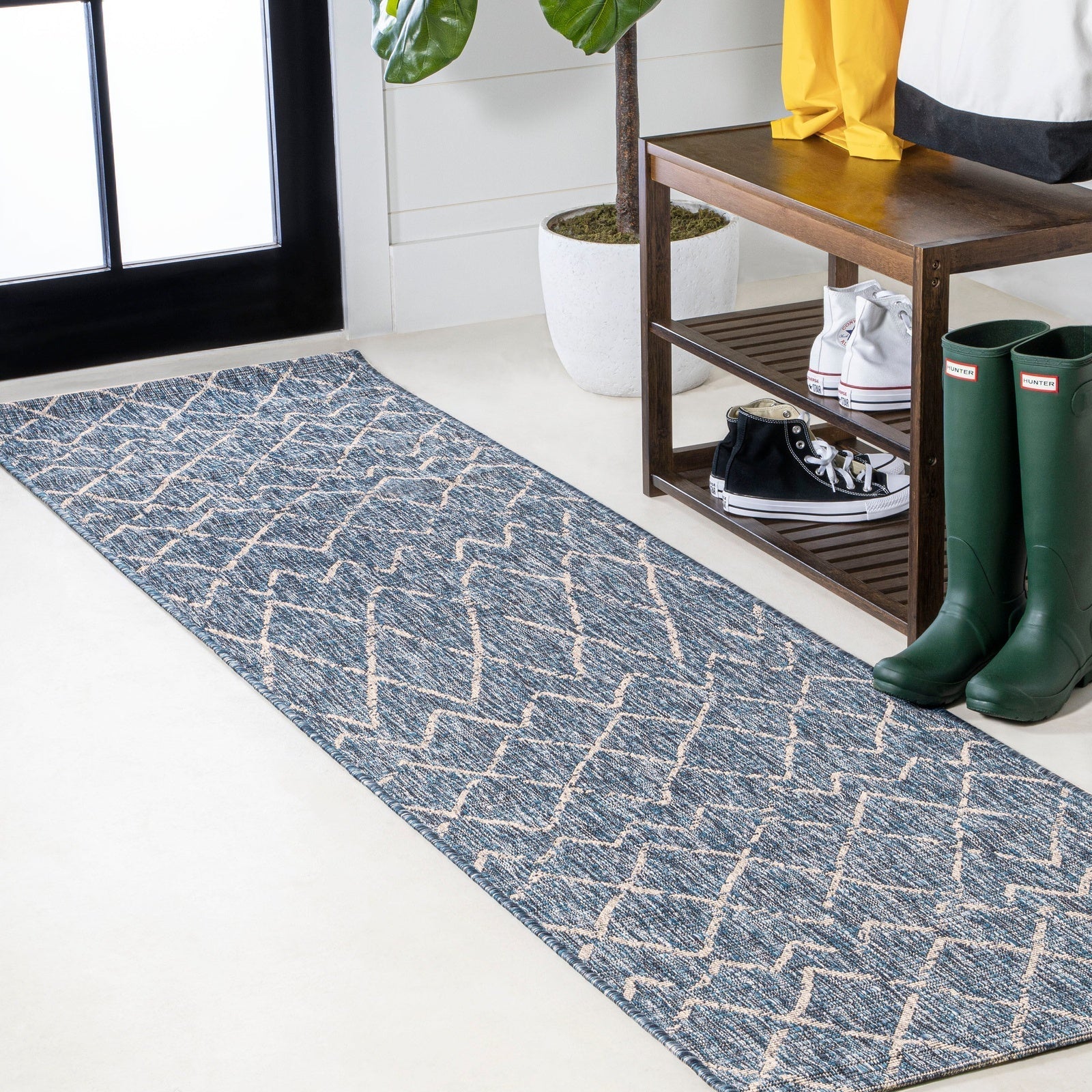 Madaba Moroccan Trellis Indoor/Outdoor Runner Rug