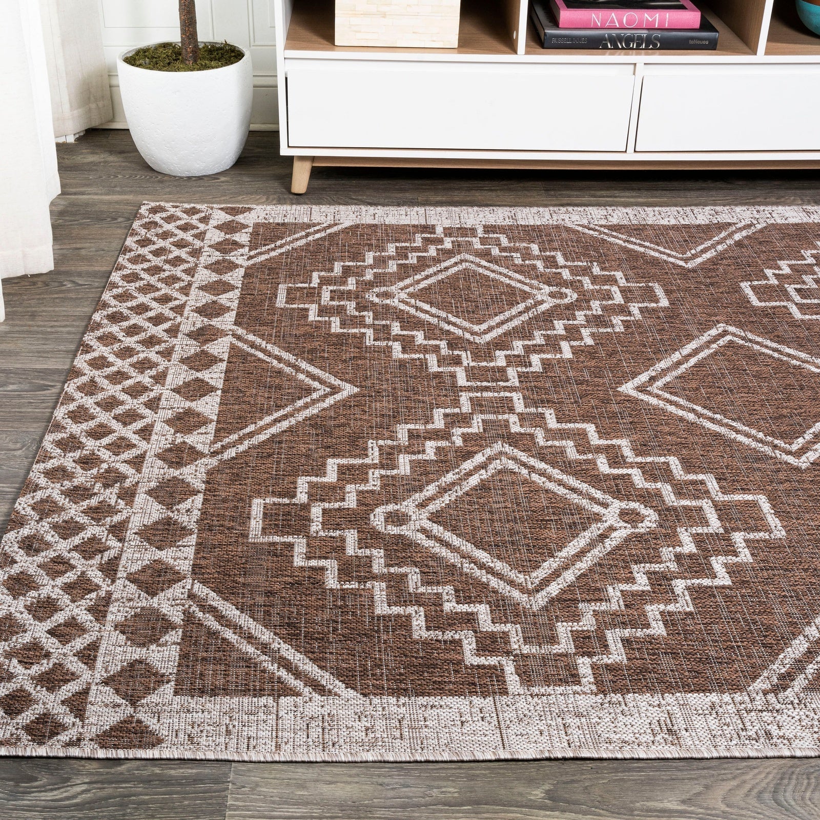 Marokko Diamond Tribal Medallion Indoor/Outdoor Runner Rug