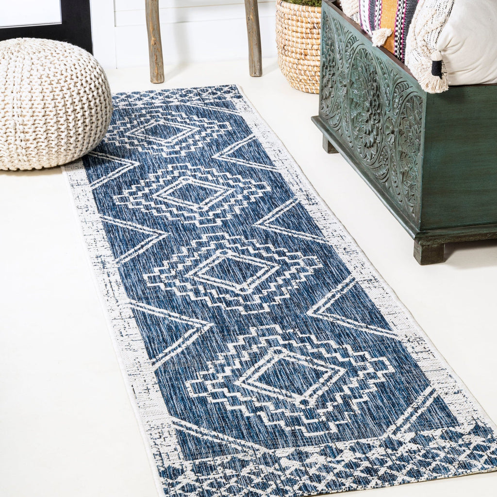 Marokko Diamond Tribal Medallion Indoor/Outdoor Runner Rug
