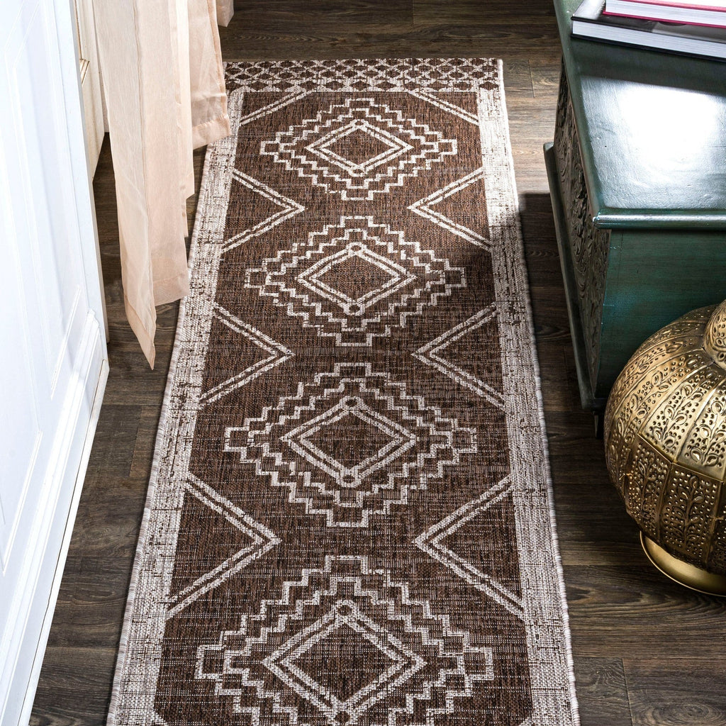 Marokko Diamond Tribal Medallion Indoor/Outdoor Runner Rug