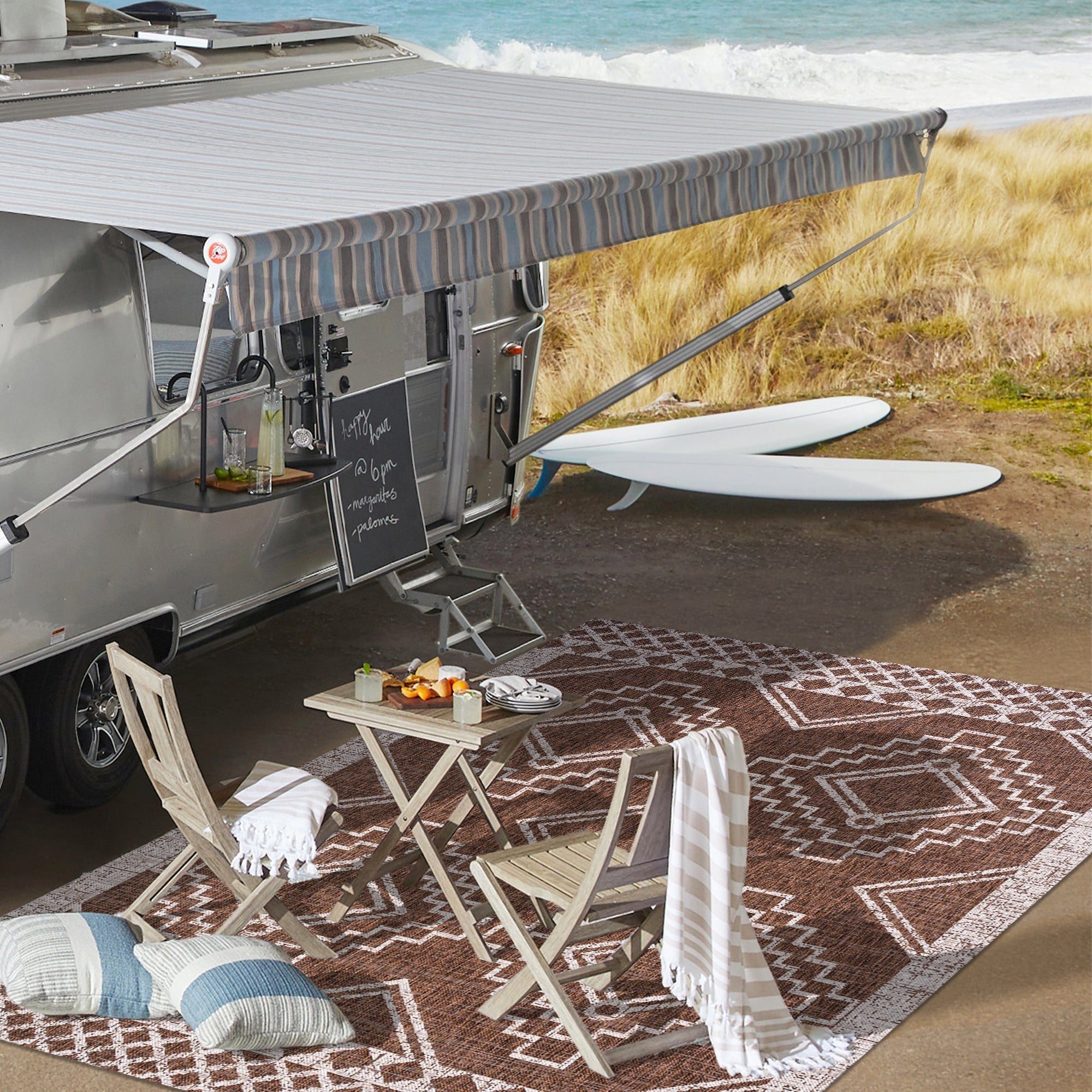 Marokko Diamond Tribal Medallion Indoor/Outdoor Runner Rug