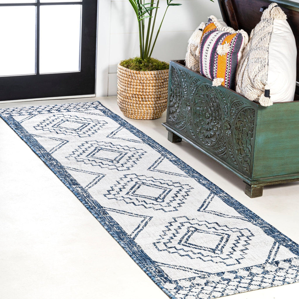 Marokko Diamond Tribal Medallion Indoor/Outdoor Runner Rug