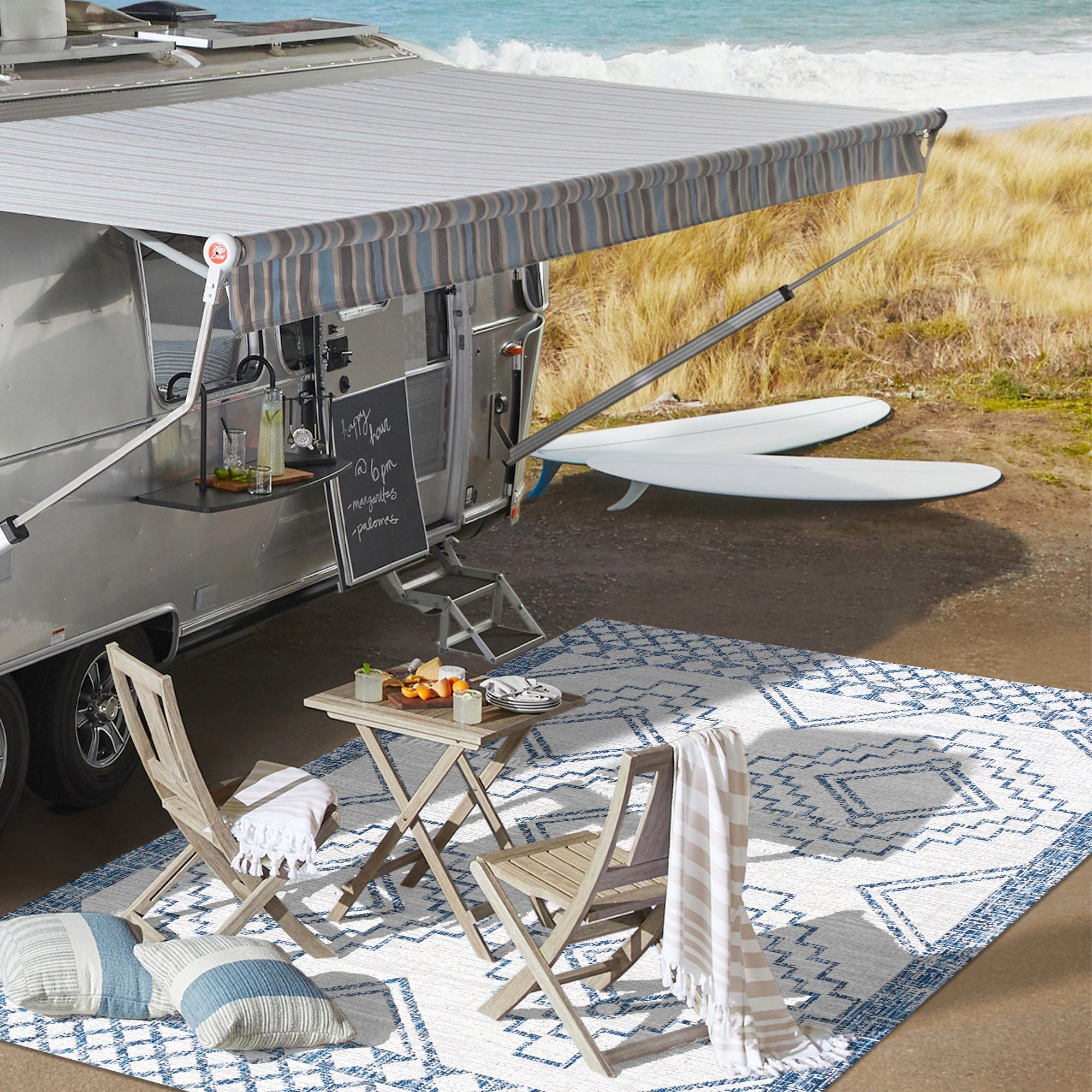 Marokko Diamond Tribal Medallion Indoor/Outdoor Runner Rug