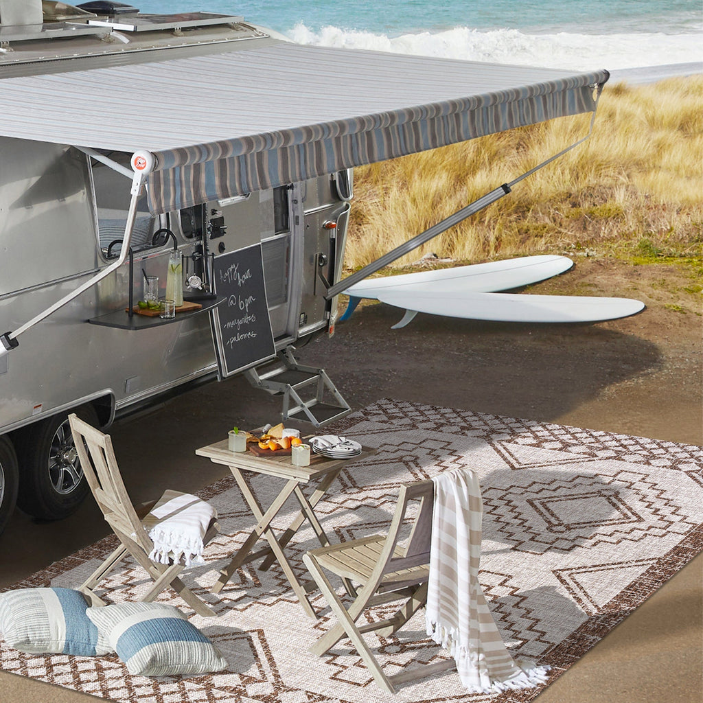 Marokko Diamond Tribal Medallion Indoor/Outdoor Runner Rug