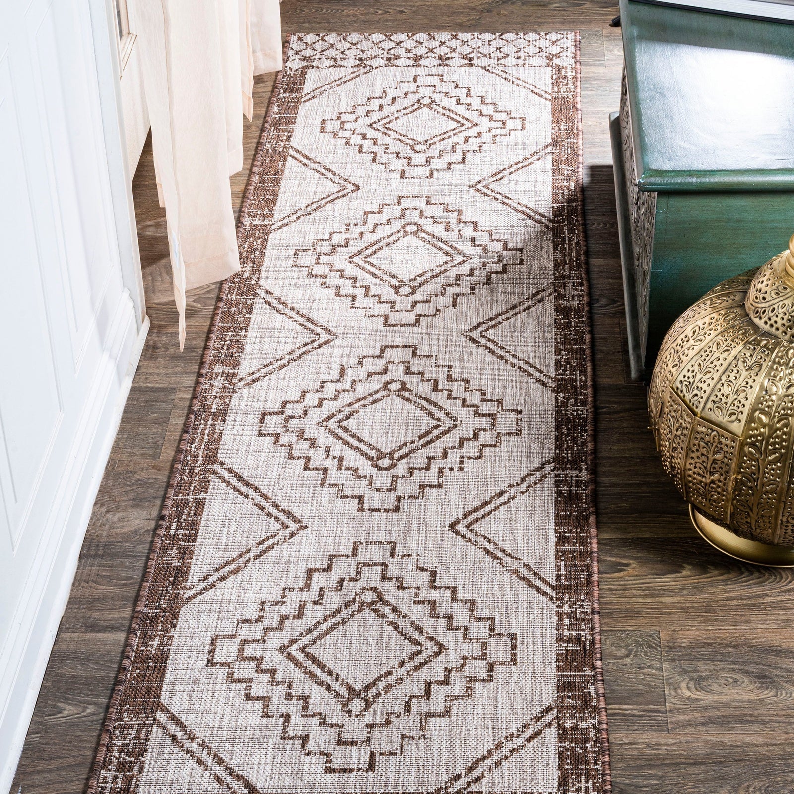 Marokko Diamond Tribal Medallion Indoor/Outdoor Runner Rug