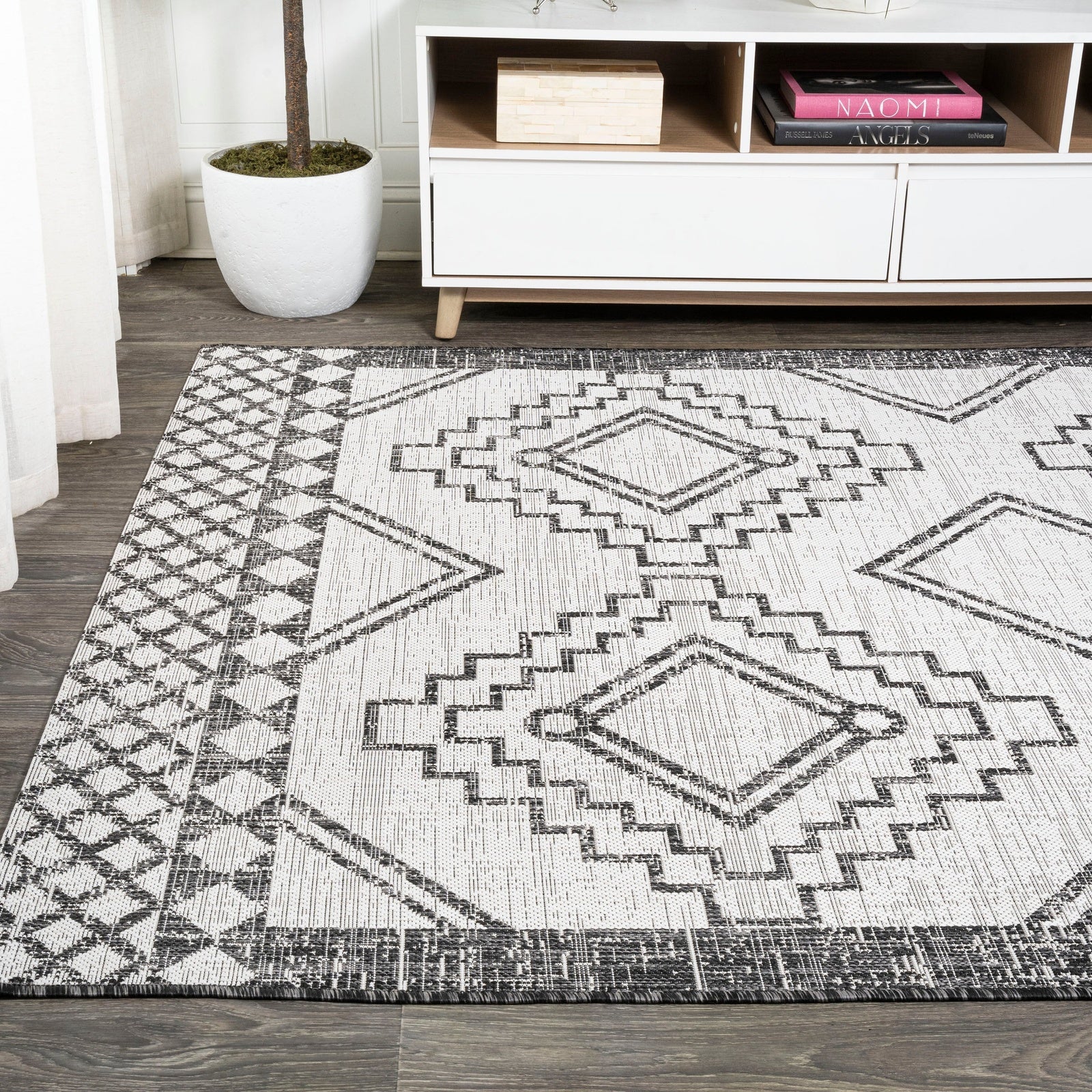 Marokko Diamond Tribal Medallion Indoor/Outdoor Runner Rug
