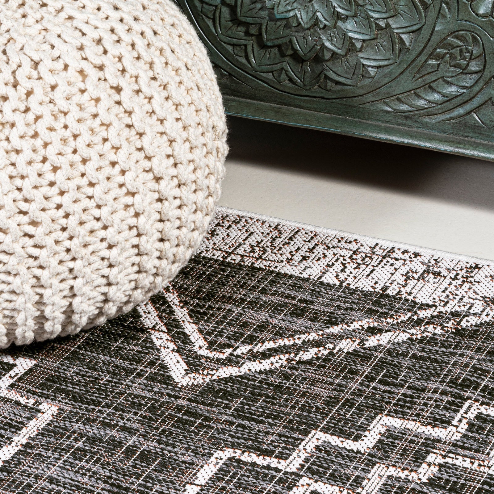 Marokko Diamond Tribal Medallion Indoor/Outdoor Runner Rug