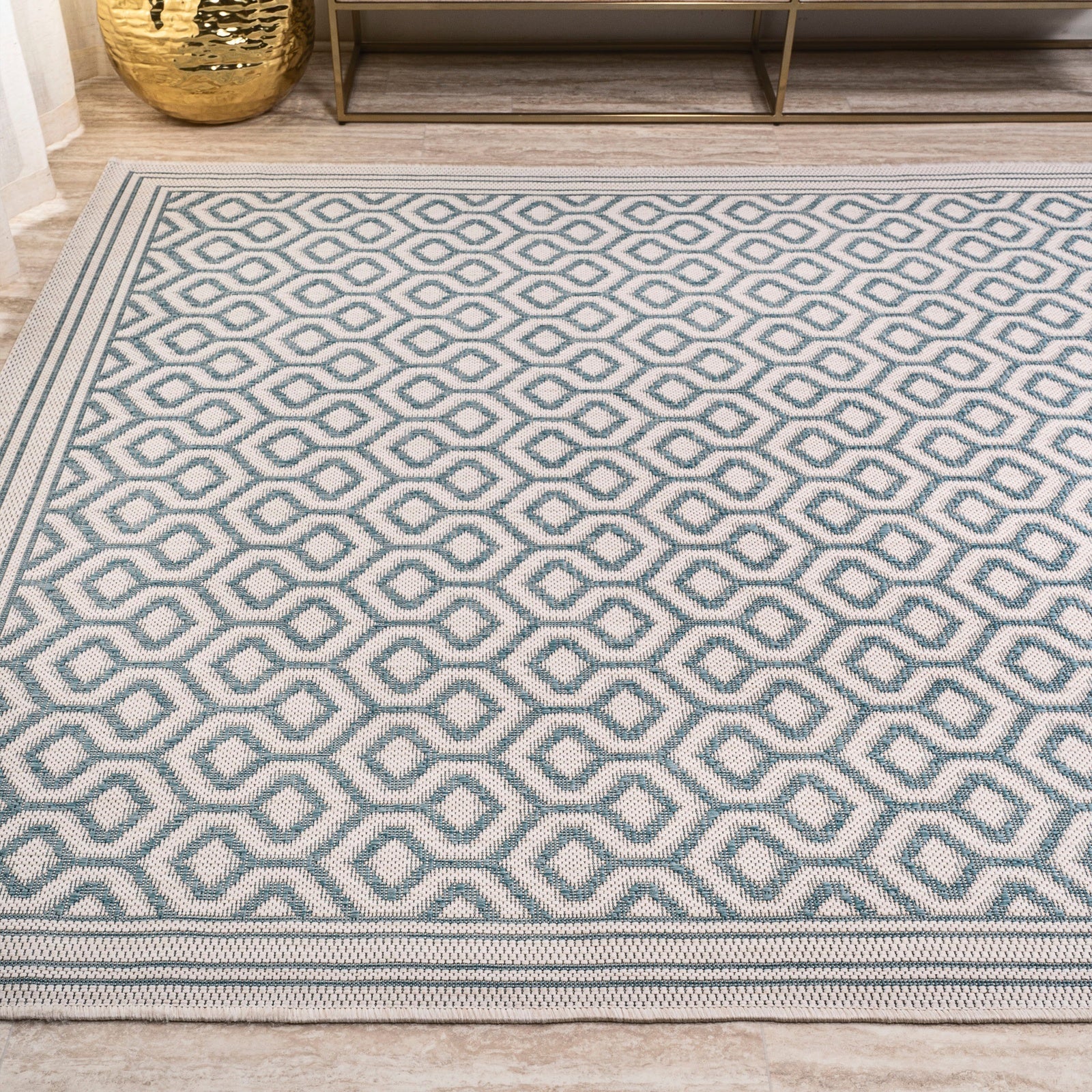 Marvao Diamond Trellis Indoor/Outdoor Runner Rug